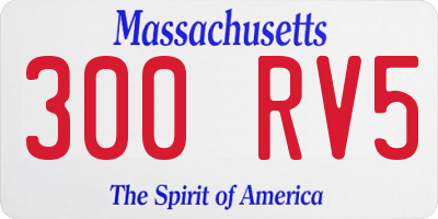 MA license plate 300RV5