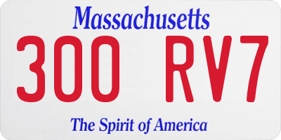MA license plate 300RV7