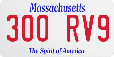 MA license plate 300RV9