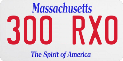 MA license plate 300RX0