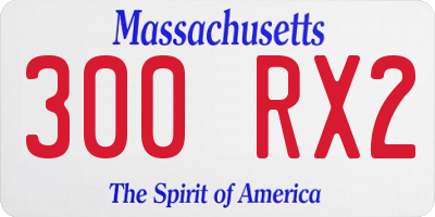 MA license plate 300RX2