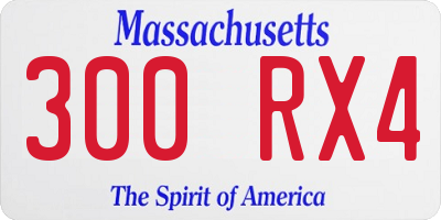 MA license plate 300RX4