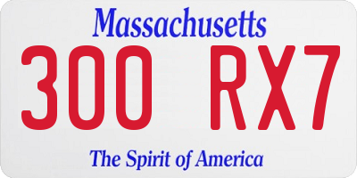 MA license plate 300RX7