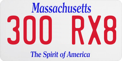 MA license plate 300RX8