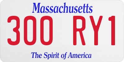 MA license plate 300RY1