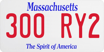 MA license plate 300RY2