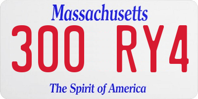 MA license plate 300RY4