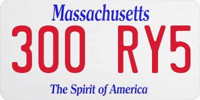 MA license plate 300RY5