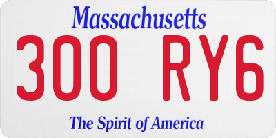 MA license plate 300RY6