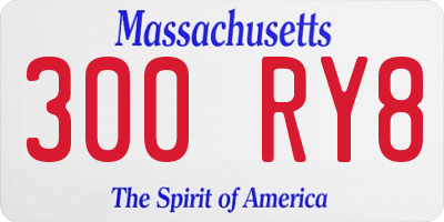 MA license plate 300RY8