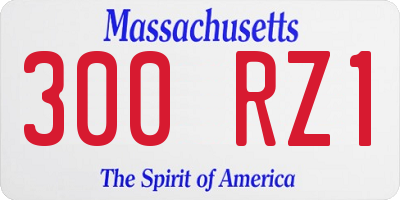MA license plate 300RZ1