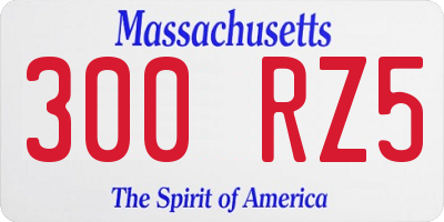 MA license plate 300RZ5
