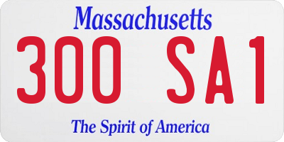 MA license plate 300SA1