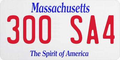 MA license plate 300SA4