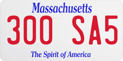 MA license plate 300SA5