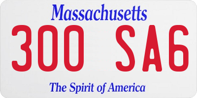 MA license plate 300SA6