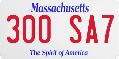 MA license plate 300SA7