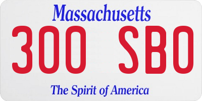 MA license plate 300SB0