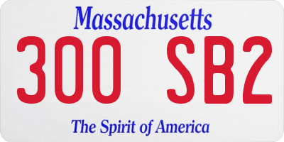 MA license plate 300SB2
