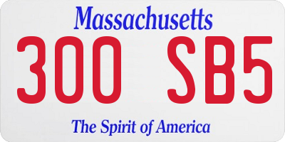 MA license plate 300SB5