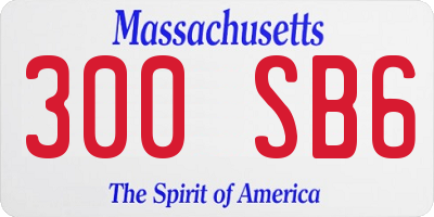 MA license plate 300SB6