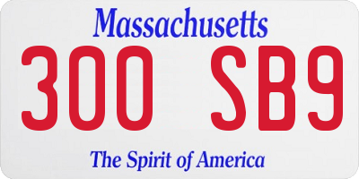 MA license plate 300SB9