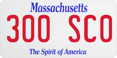 MA license plate 300SC0