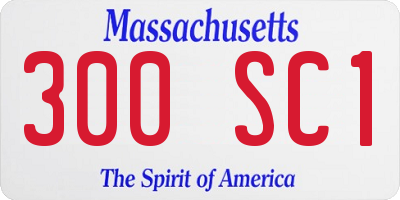 MA license plate 300SC1