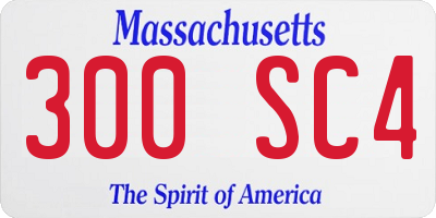 MA license plate 300SC4