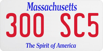 MA license plate 300SC5