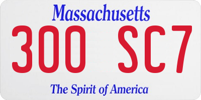 MA license plate 300SC7