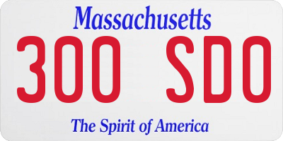 MA license plate 300SD0