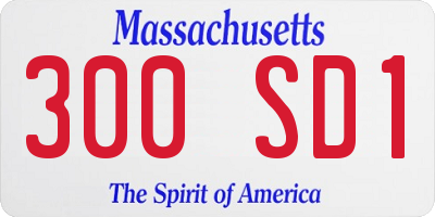 MA license plate 300SD1