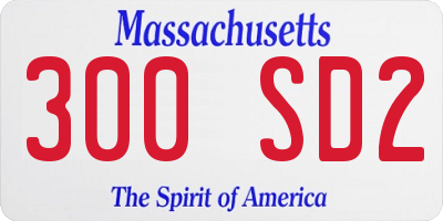MA license plate 300SD2