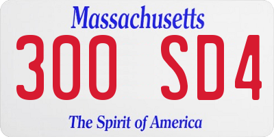 MA license plate 300SD4