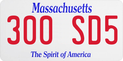 MA license plate 300SD5