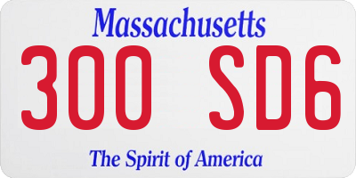 MA license plate 300SD6