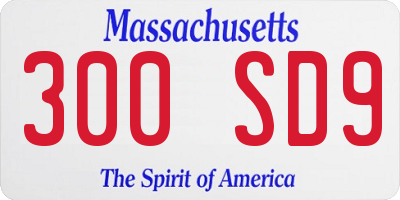 MA license plate 300SD9