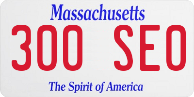 MA license plate 300SE0