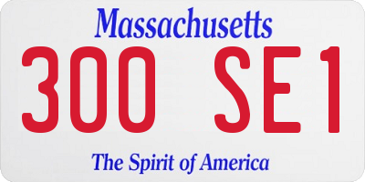 MA license plate 300SE1