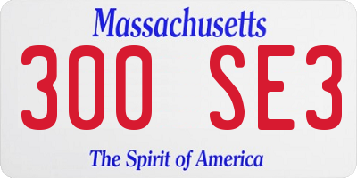 MA license plate 300SE3