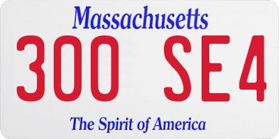 MA license plate 300SE4