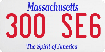 MA license plate 300SE6