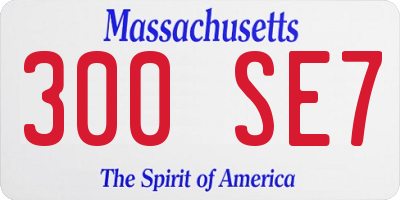 MA license plate 300SE7