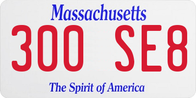 MA license plate 300SE8