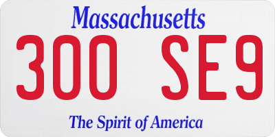 MA license plate 300SE9