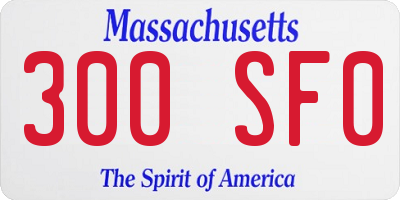 MA license plate 300SF0