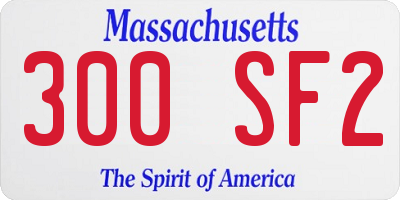 MA license plate 300SF2