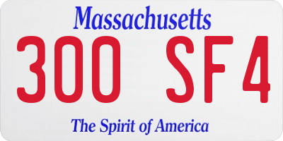 MA license plate 300SF4