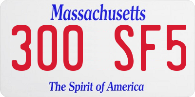 MA license plate 300SF5